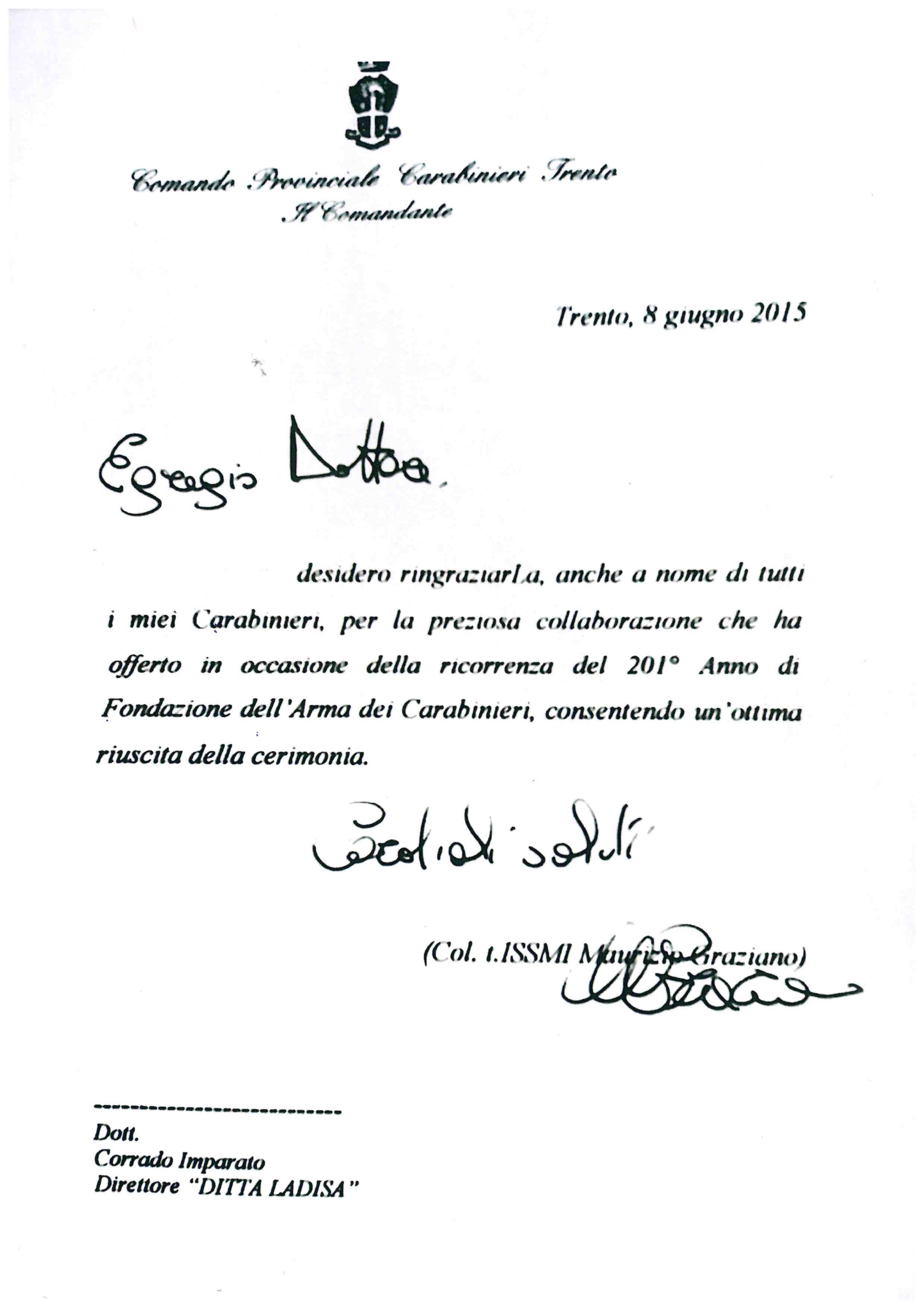 COMANDO PROVINCIALE CARABINIERI TRENTO